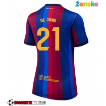 Ženske Nogometnih dresov Barcelona Frenkie de Jong #21 Domači 2026-27 Kratki rokavi